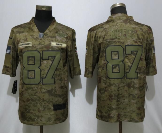 Men Kansas City Chiefs #87 Kelce Nike Camo Salute to Service Limited NFL Jerseys